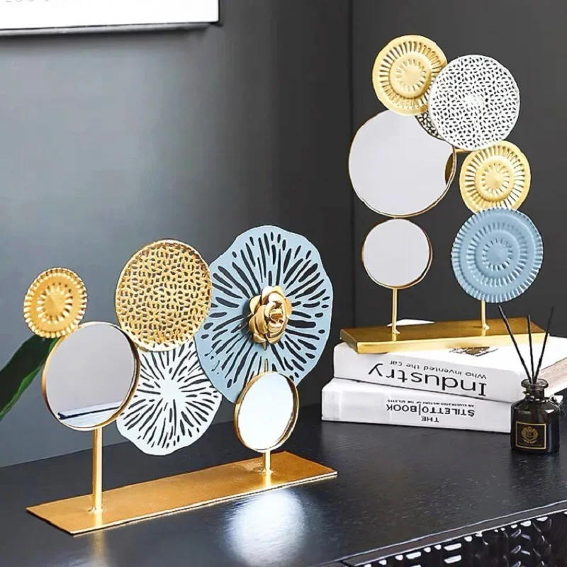 Modern Wall Decoration Pendants Home Desktop Ornaments Hand-painted Wrought Iron Handicrafts Mirrors