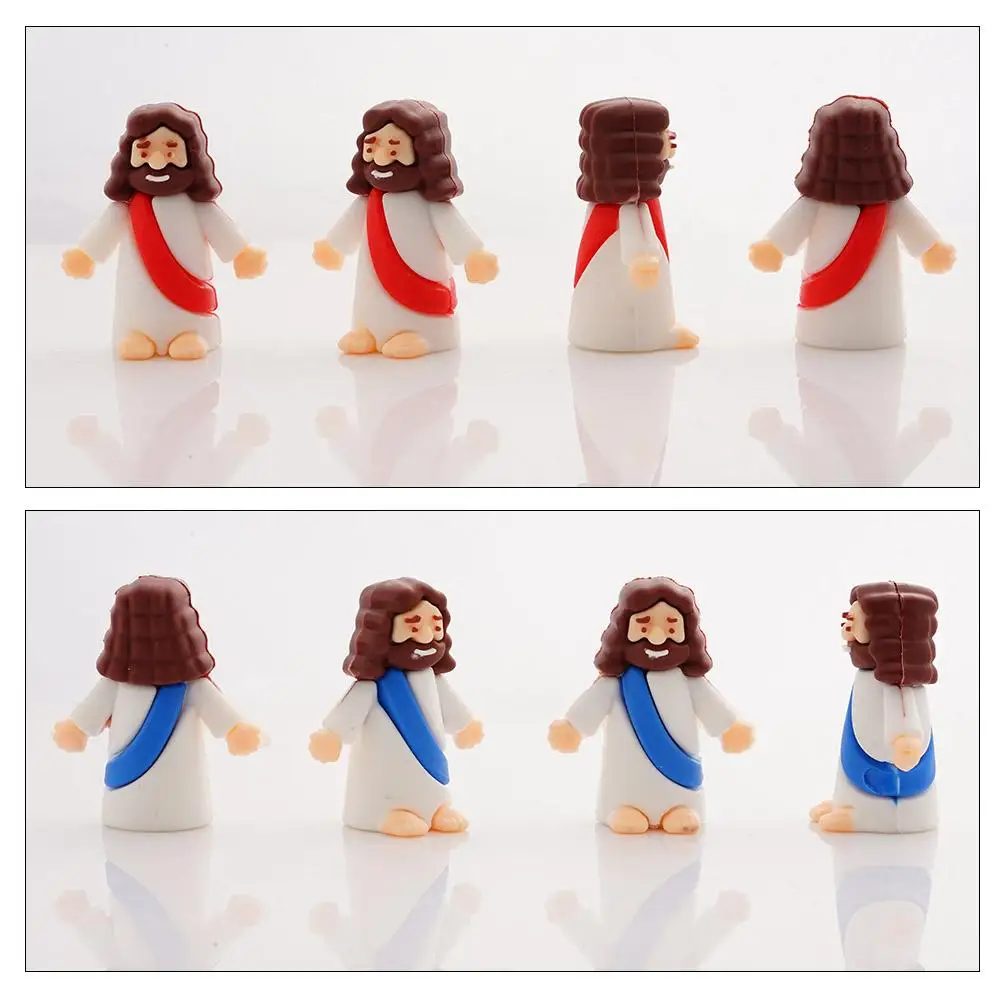 24/50pcs Miniature Jesus Statues PVC Tabletop Religious Figures For Christmas Easter Decorative Party Favors Decoration Craft