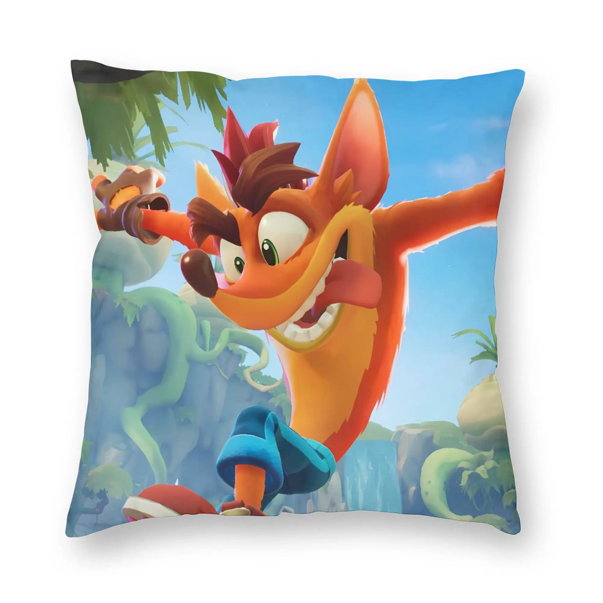 Crash Bandicoot Jungle Leap Pillow Cover  Funny Pillow Case For Sofa Home Decor Soft Pillowcases Gift Idea