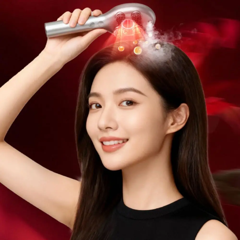 Multi-Function Red Light Spray Massage Comb Portable One-Key Operation Electric Spray Hair Brush Anti-Frizz Large Capacity