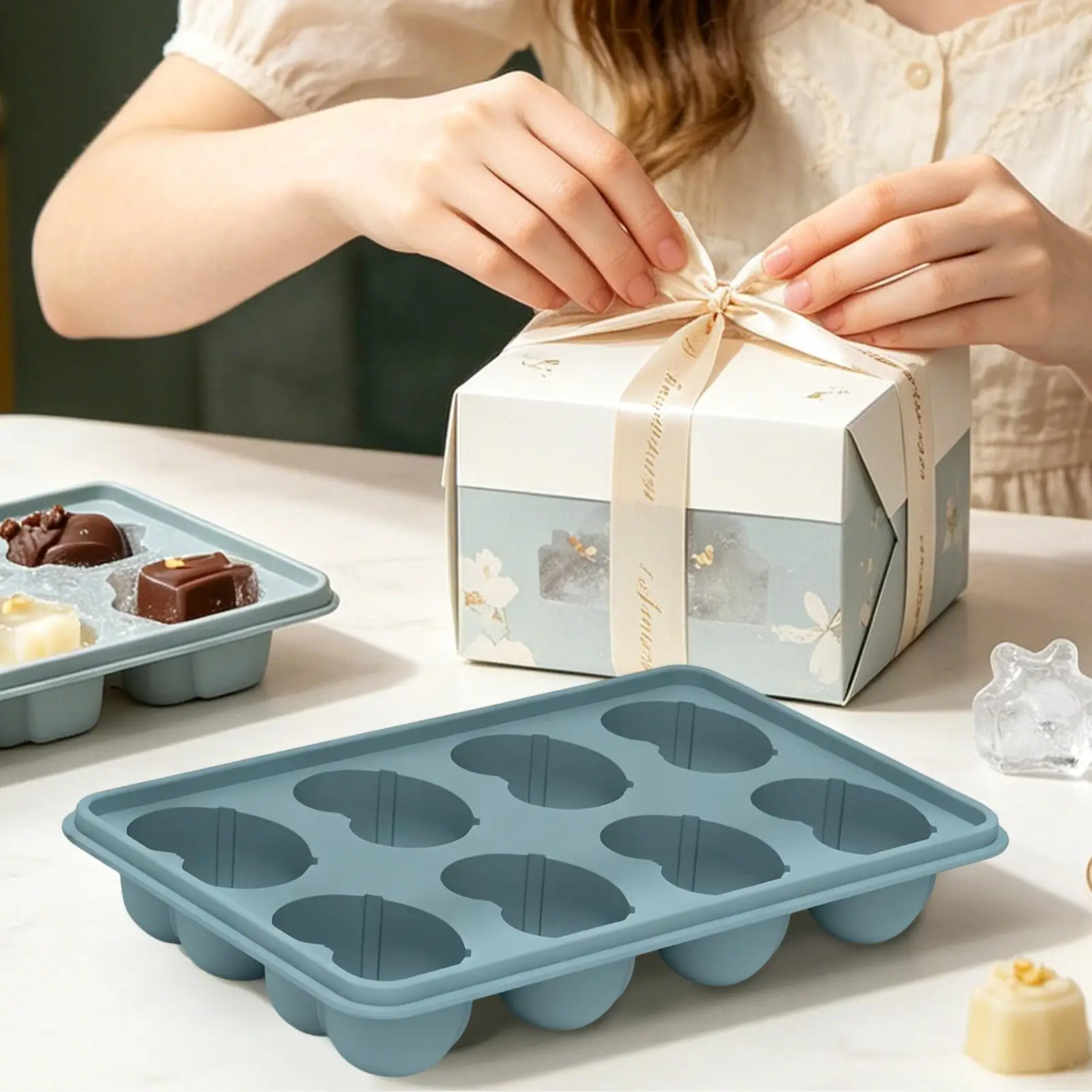 Silicone Ice Mold 6 Cavity Funny Butt Shape Easy Release Cute Ice Maker Molds for Jellies Desserts Mini Cakes Whiskey Cocktail