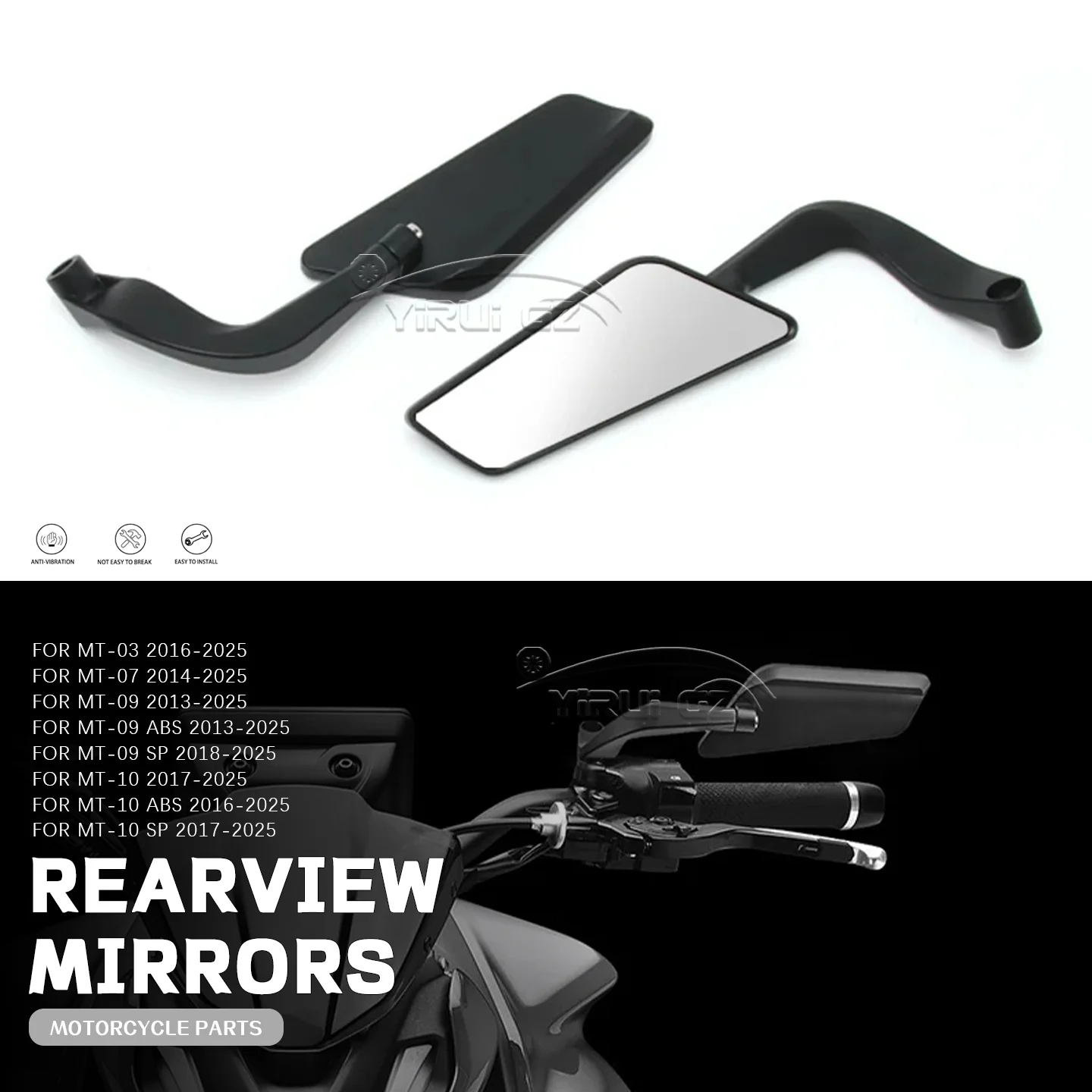

Мотоциклетное зеркало заднего вида YAMAHA MT03 MT07 MT09, невидимое крыло, регулируемое вращающееся боковое зеркало MT09 MT10 SP ABS MT 07
