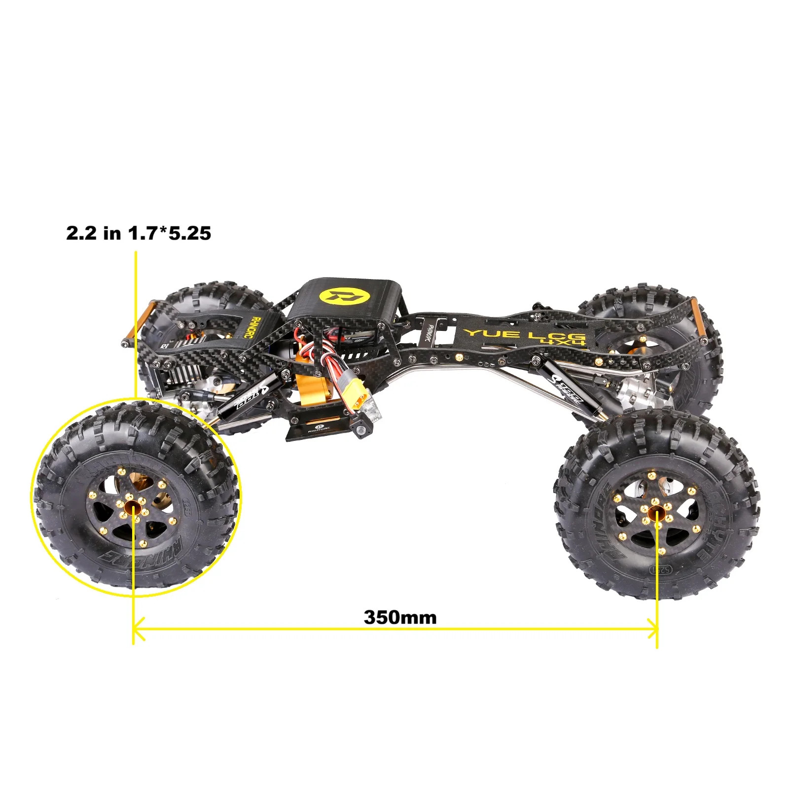 RhinoRC YUE LCG V2 クローラーカー T70サーボ AM32 40A ESC S12アウトランナーモーターコンボ 1/10クローラーRTRオフロード競技用