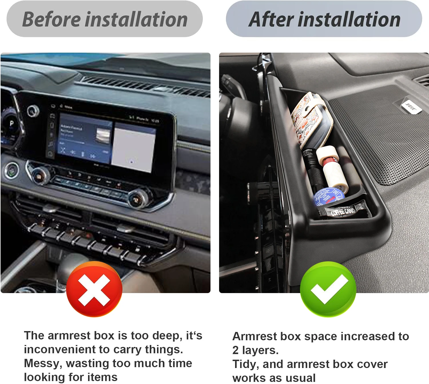 Center Console Dashboard Organizer Tray For Chevy Colorado 2023-2025 Dash Mounted Board Armrest Storage Box Holder Accessories