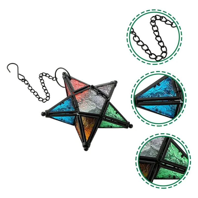 Castiçal de ferro estrela moravian castiçal estrela laranja luzes de chá velas estrela lanterna mini lanternas fácil de usar amarelo