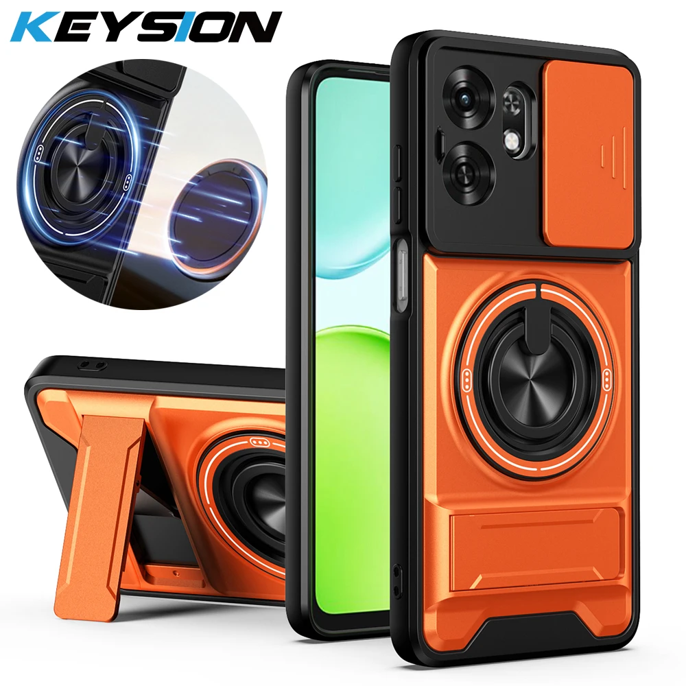 

KEYSION Magnetic Phone Case for HONOR X6d 5G Slide Camera Protection Upright Stand 360° Shockproof Cover for Huawei Honor X6d