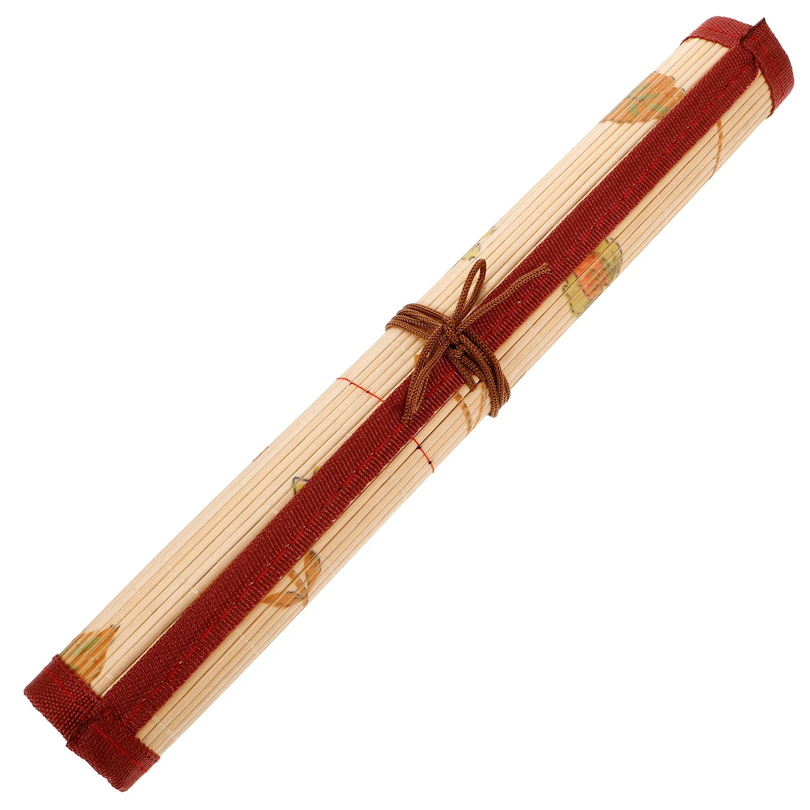 

Bamboo Roll Up Brush Pen Pencil Case Large Capacity Storage Wrap Holder Portable Drawing Pouch Art Supplies Organizer