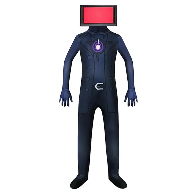 Skibidi Toilette Cosplay Kostüm Spiel Lautsprecher Mann TV Mann Camder man Kostüme Bodysuit Overall Maske Halloween für Frauen Männer Jungen