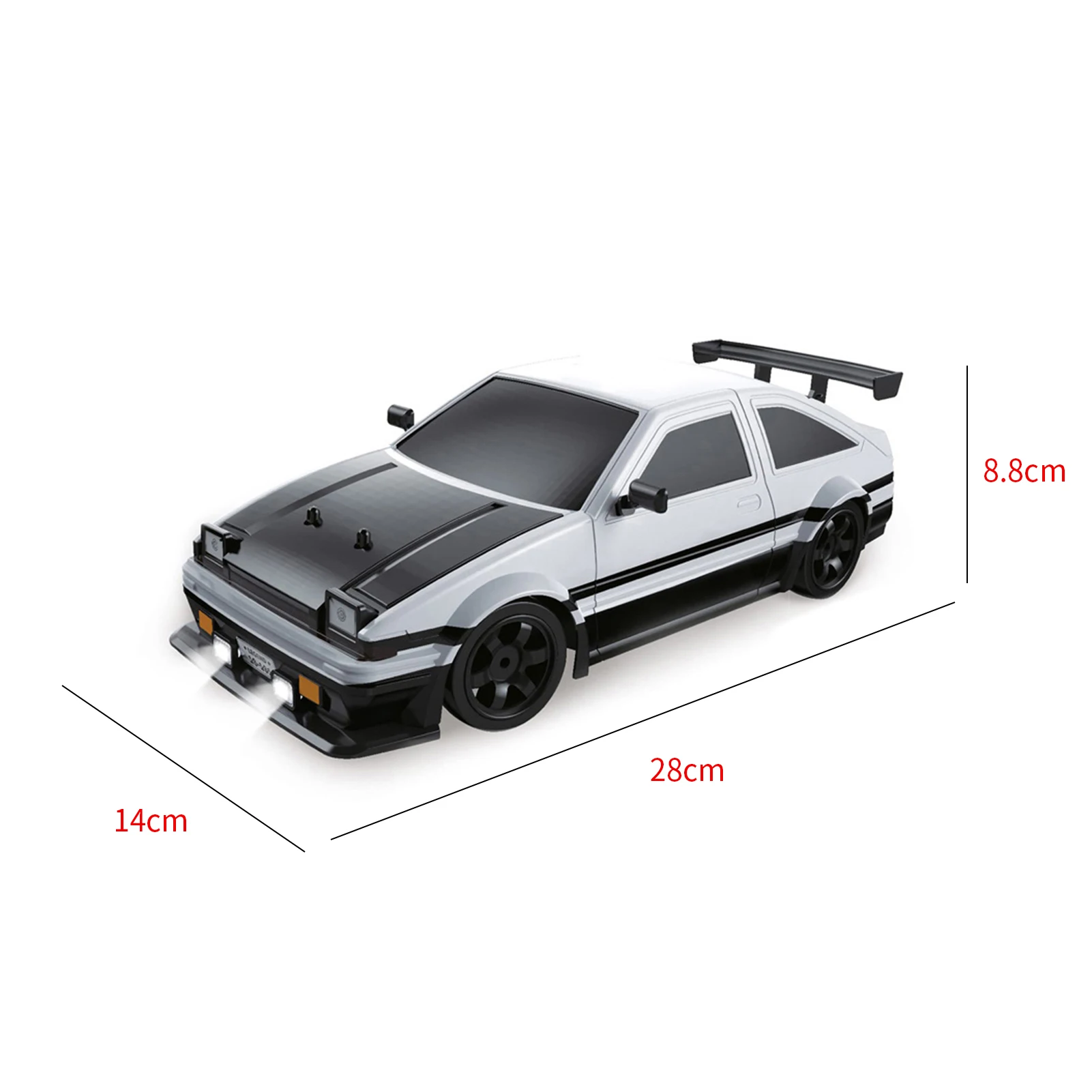 1:16 Scale Kids Remote Control Car High Speed Rechargeable 2.4G Remote Control Drift Car 4WD Racing Car with LED Lights Spray