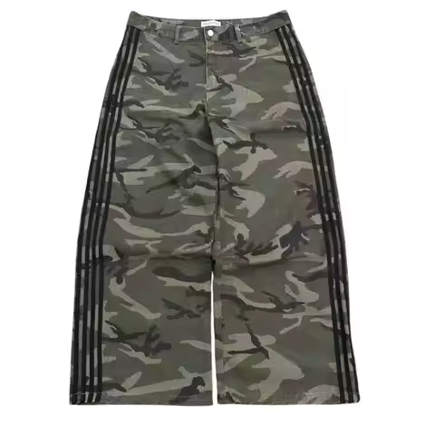 HWC Street Striped Jeans Y2K New Men's and Women's Hip Hop Loose Joker Pants High Quality Gothic Low Waist Casual Wide Leg Pants