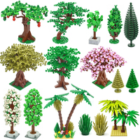 City Tree Green Bush DIY Building Blocks Flower Grass Plants Garden Compatible Legos DIY MOC Building Blocks Accessories Parts