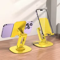 Foldable 360 Rotation Metal Base Desktop Phone Holder Desk Lazy Tablet Stand Support Mount For IPhone IPad Xiaomi Tab Samsung