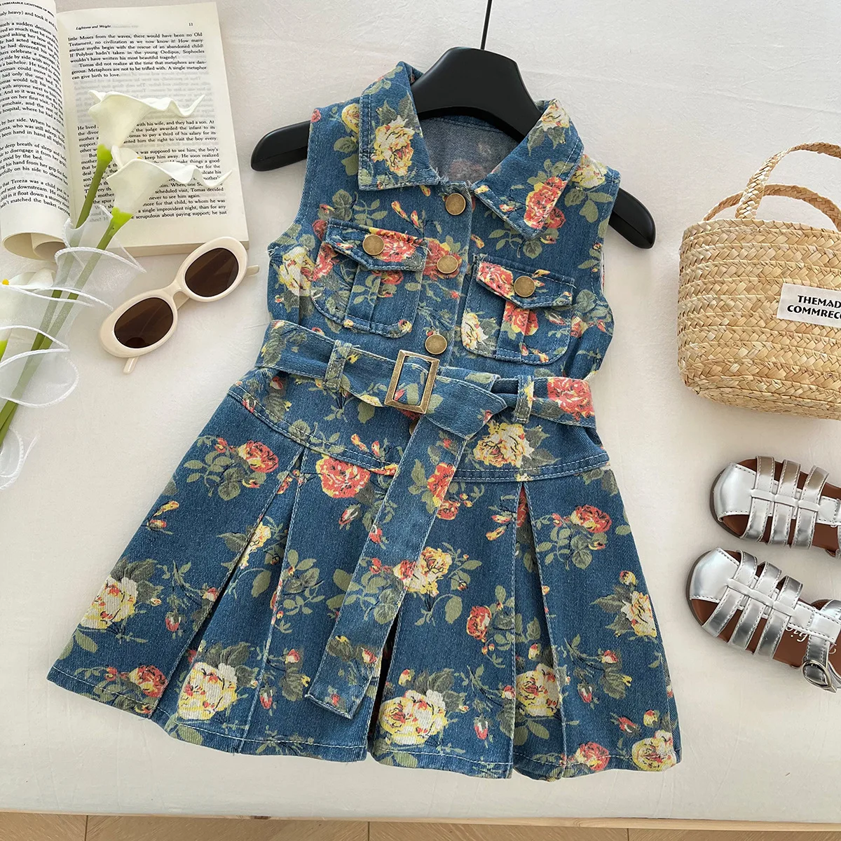 

Girls Denim Dresses Summer 2025 Children Fashion Shirts Sleeveless Dress For Baby Girl Clothes Kids Birthday Party Outfits 7 8Y