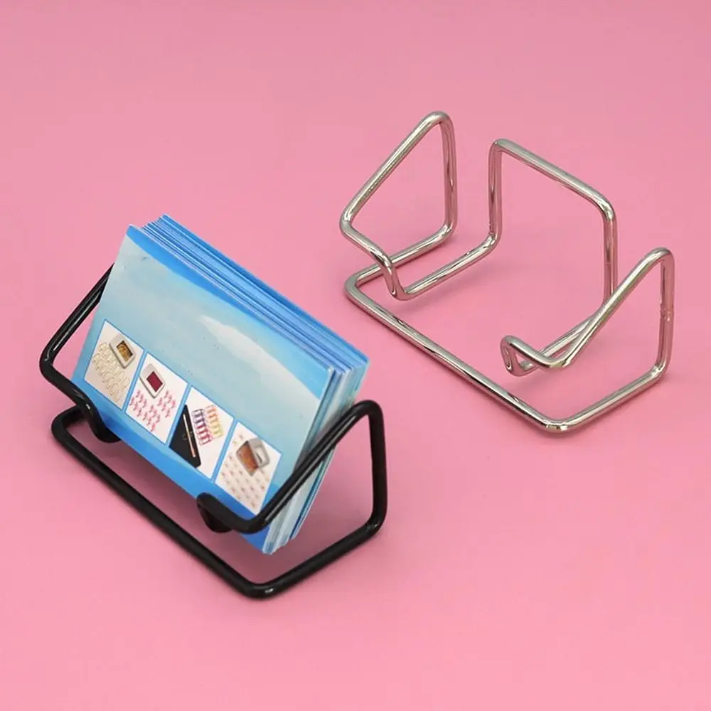 Metal Business Card Holder Minimalist Rustproof Name Card Stand Space-saving Multifunctional Card Organizer Desktop