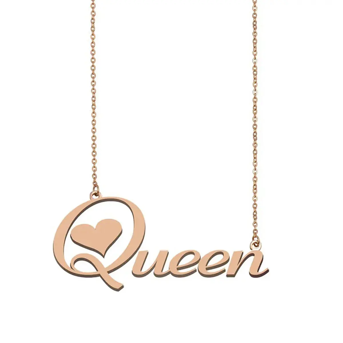 

Queen Name Necklace Stainless Steel for Women Girlfriend Nameplate Pendant Birthday Wedding Christmas Mother Days Gift