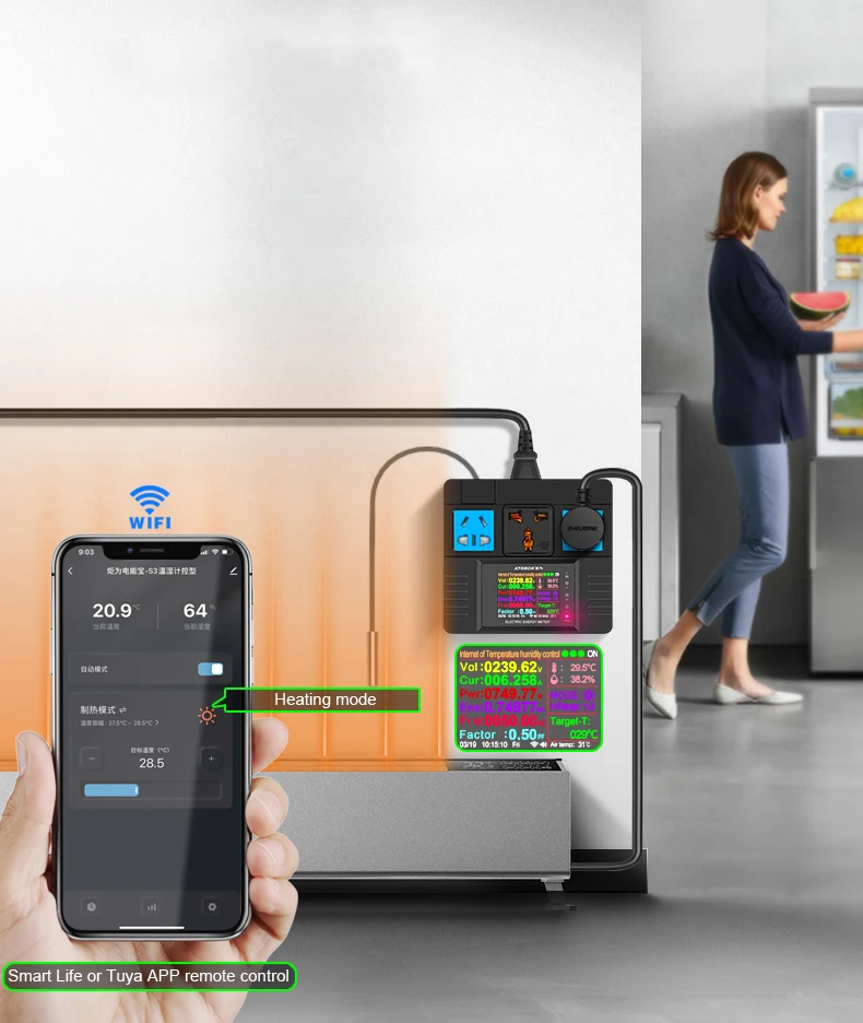 Imagem -05 - Atorch s3 Wifi ue Soquete Controlador de Temperatura e Umidade para Casa Desumidificação Refrigeração Aquecimento para App