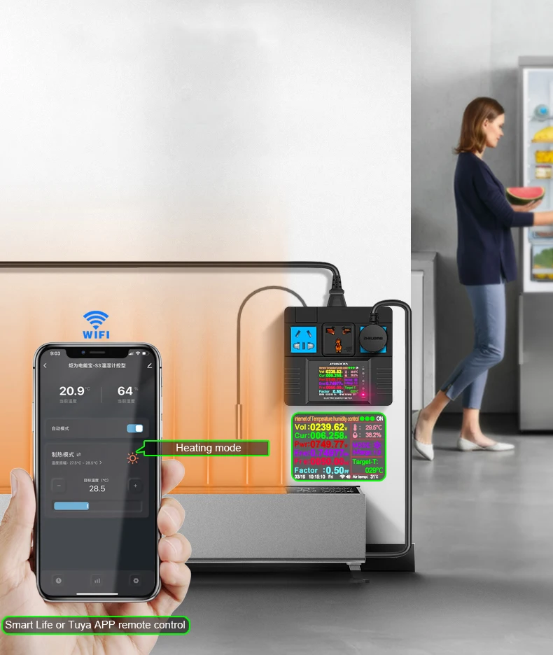 Imagem -05 - Controlador de Umidade de Temperatura Wifi Desumidificação Doméstica Aquecimento au Plug For App Atorch-s3