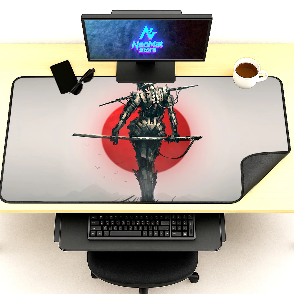 

Katana Mouse Pad White Mousepad Japanese Art Gaming Rugs Xl Miuse Mat Large Deskmat Office Deskpad Computer Desk Top Accessories