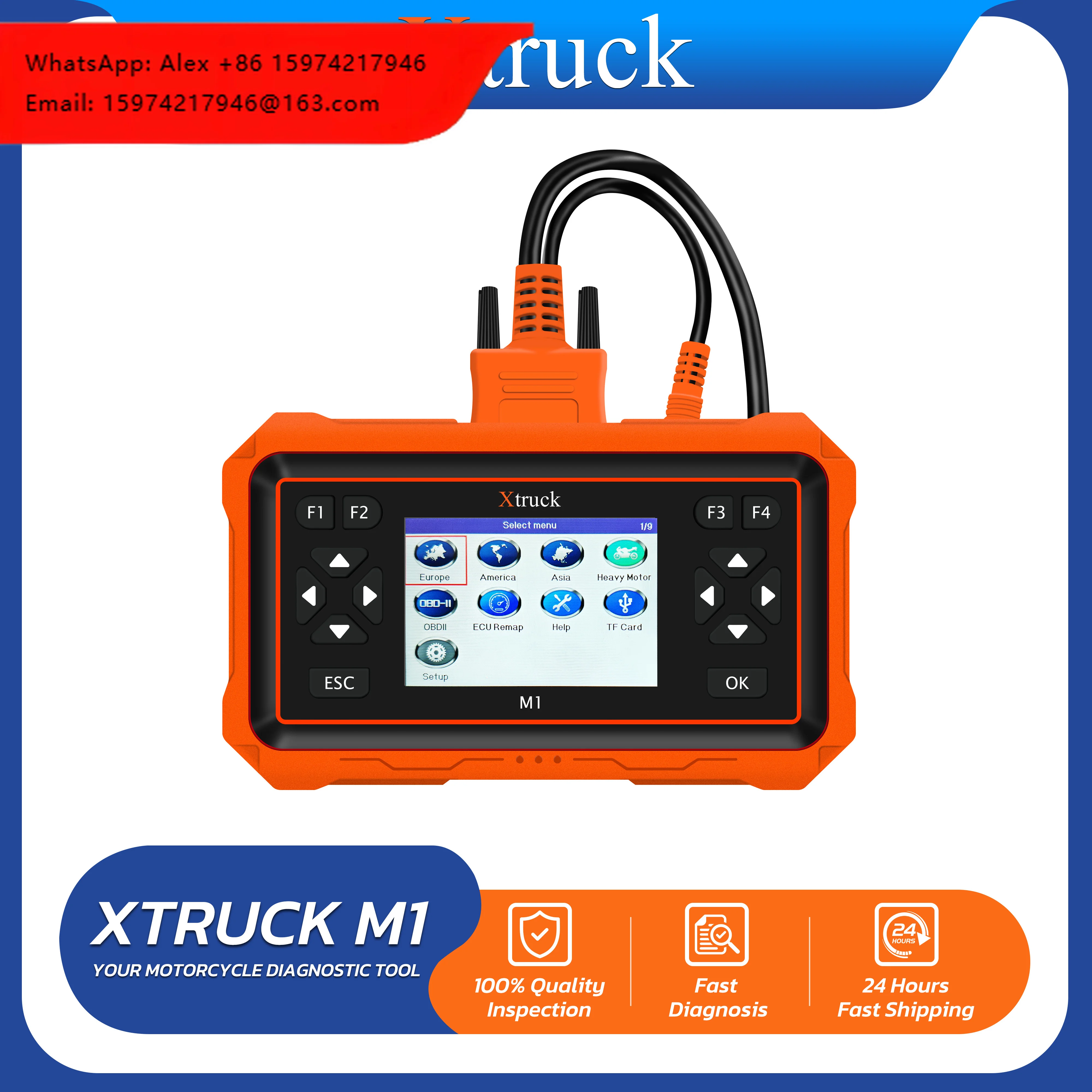 X-truck M1 Motorcycle Diagnostic Tool Motor Scan Universal Motorbike Scanner For BMW Yamaha Kawasaki