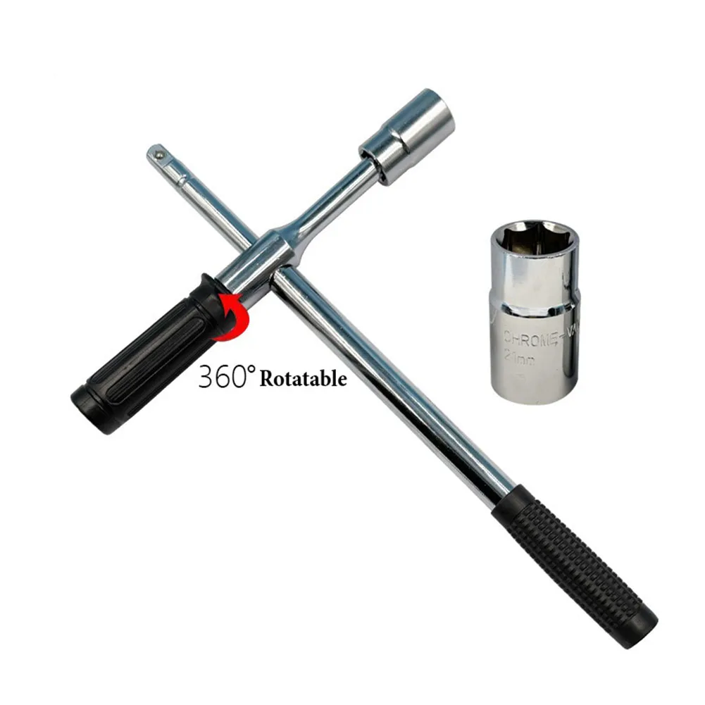 Chiave per dadi a croce pieghevole con struttura in acciaio resistente e presa da 17 19 21 23 mm per auto e macchinari