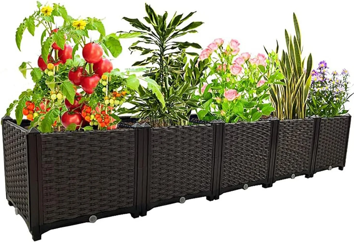 Large Planter for Outdoor Plants Raised Garden Bed Plastic Planter Box Elevated Garden Boxes Plant Pots of Garden Patio Balcony