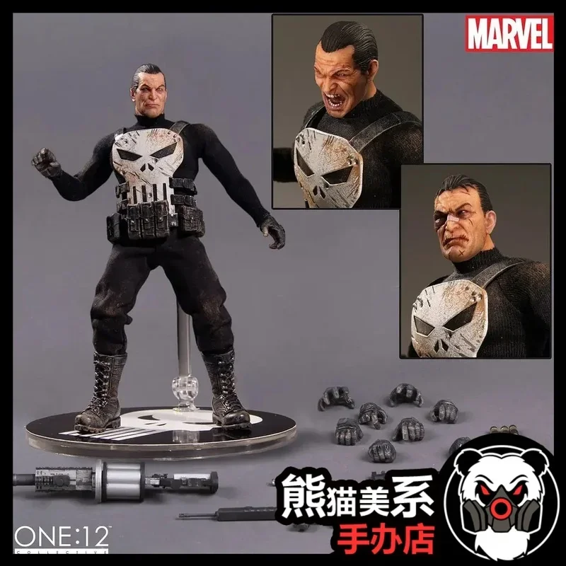 Marvel 1/12 Mezco Ant Punisher Sdcc Cloth Movable 6-inch Figure Doll Hand-made Model White Penalty Uncle Skull Carving Toys