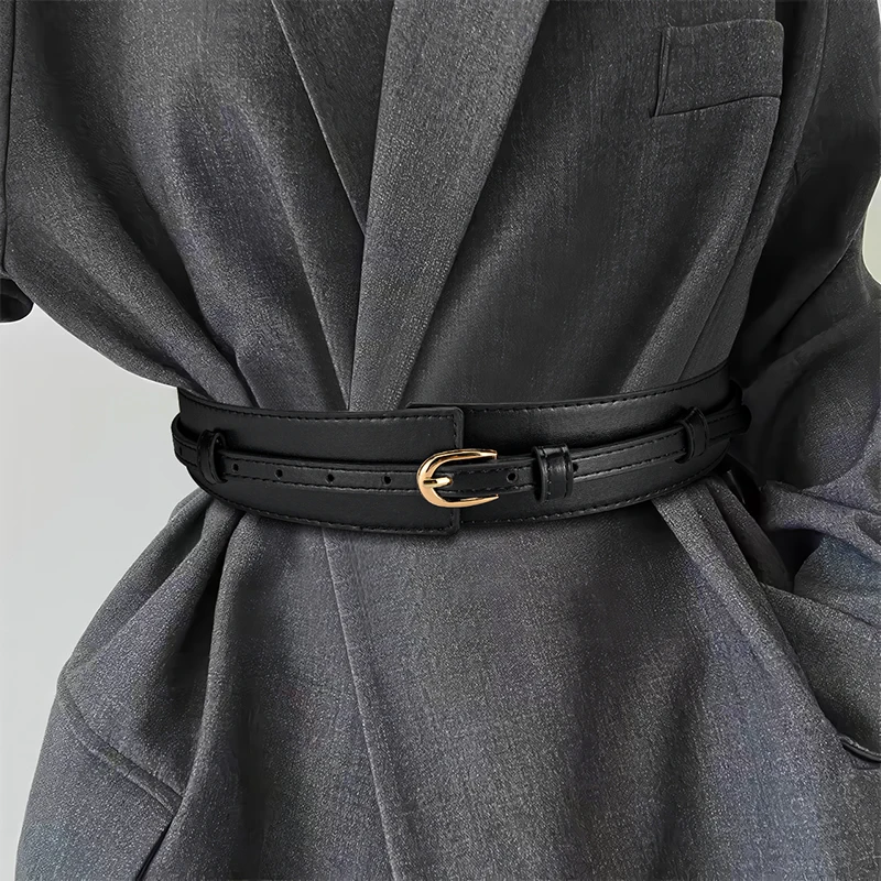 Creative Retro Removable PU Belt Alloy U-shaped Pin Buckle With Dress And Blazer Exquisite Women's Belt Wholesale Direct Sales