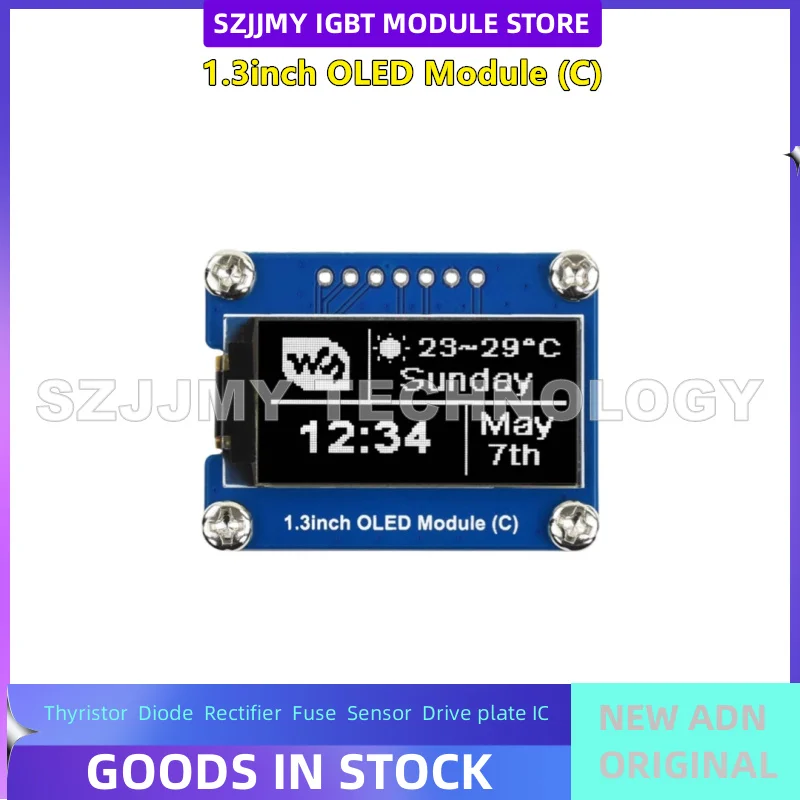 Display della scheda di espansione OLED da 1,3 pollici Raspberry Pi Chip driver SH1107 Interfaccia SPI/I2C NUOVO ORIGINALE IN MAGAZZINO