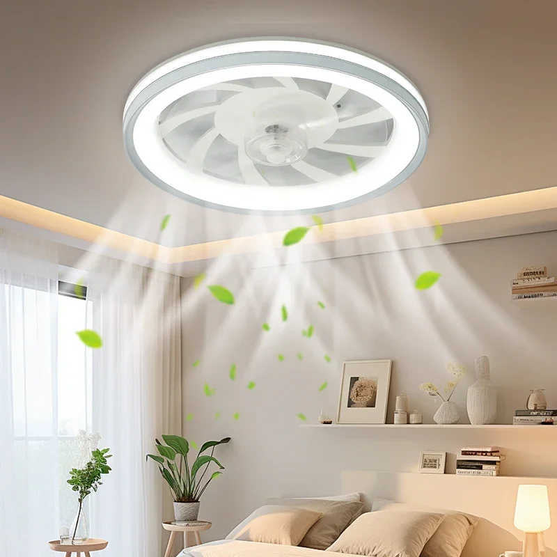 LED Slim Ceiling Fan Light Minimalist Modern Home Decoration Remote Control Infinite Dimming 6-speed Strong Wind Speed