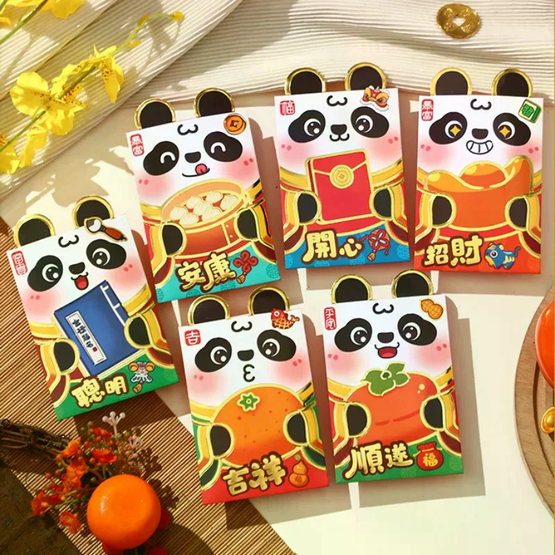 6 قطعة 2026 الحصان العام الكرتون السنة الجديدة حزمة حمراء محظوظ المغلف الأحمر الإبداعية مهرجان الربيع عيد ميلاد الزفاف محظوظ المال الحقيبة