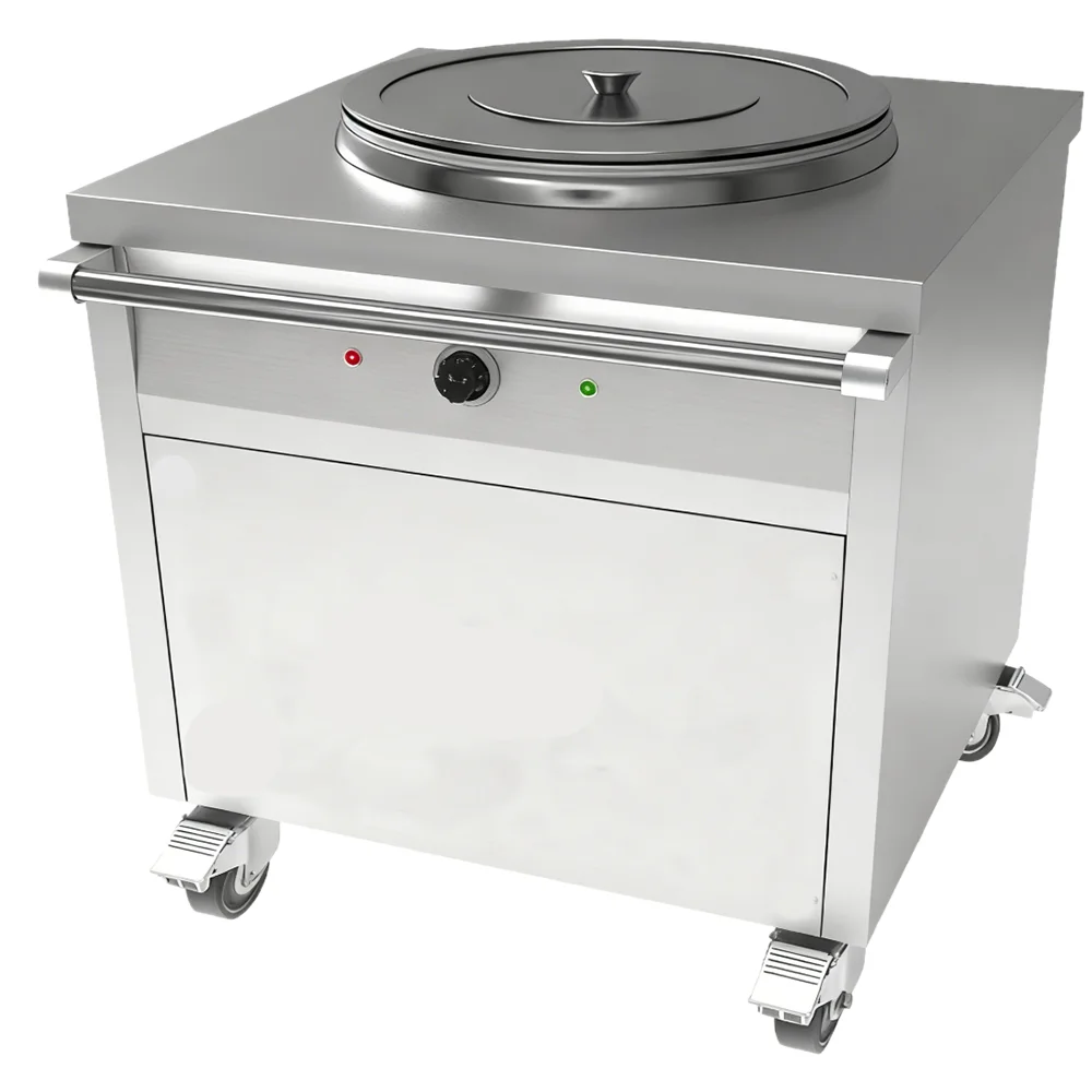 Stainless Steel Soup Kettle Jacketed Boiling Pan Hotel Kitchen Equipment 304 Material Thermal food cart