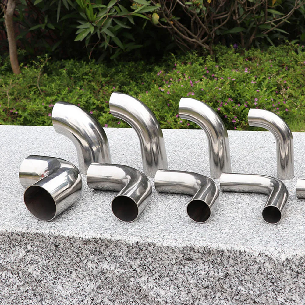 1pc 32/38/51mm Stainless Steel Thin Pipe Exhaust Pipe Elbow 90 Degree Elbow Accessories Pipeline Installation Repair Parts