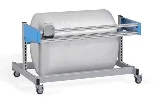 Packing rack, bubble film bracket, roll film rack, with cutting packaging material rack, coil placement rack for storage