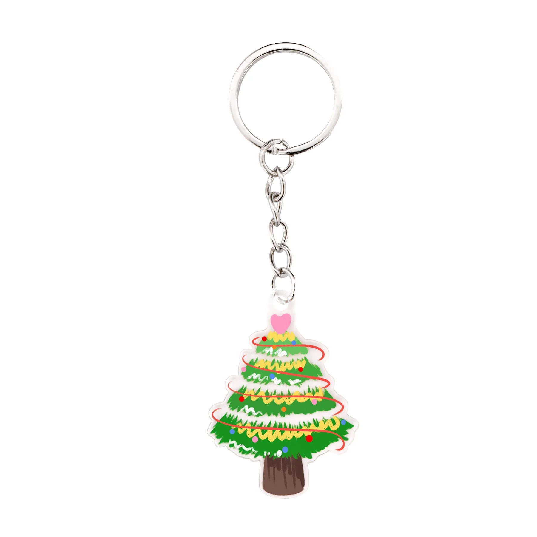 Christmas Tree Pendant Sparkling Festive Key Chain Christmas Tree Keychain Customizable Holiday Keyring For Keys Stocking Gift