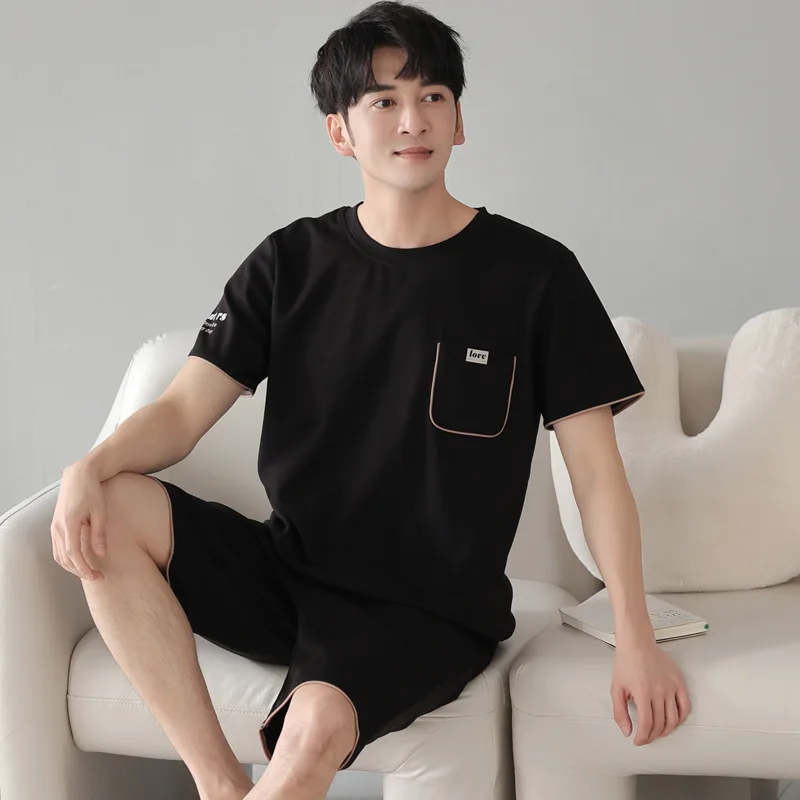 Sleepwear Men's Clothing Suits Summer Thin Home Soft Simple Cozy Loose Slim Casual Temperament High Quality Casual Breathable