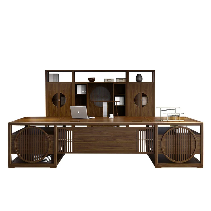 New Chinese Solid Wood Calligraphy Desk Modern Chinese Zen Classical Class Desk Combination Furniture