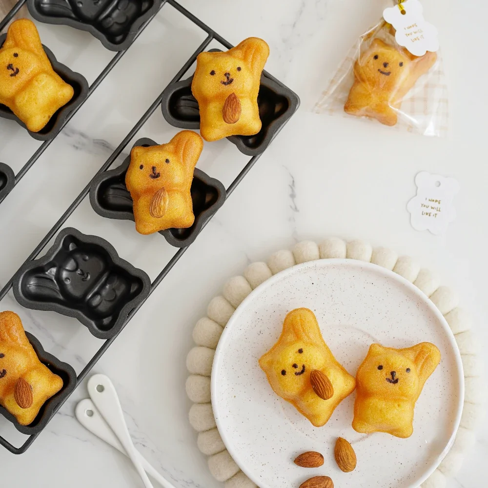 만화 작은 다람쥐 매들린 와이어 랙 베이킹 팬, 중국 입체 다람쥐 케이크 몰드, 가정용 베이킹 도구, 8 개
