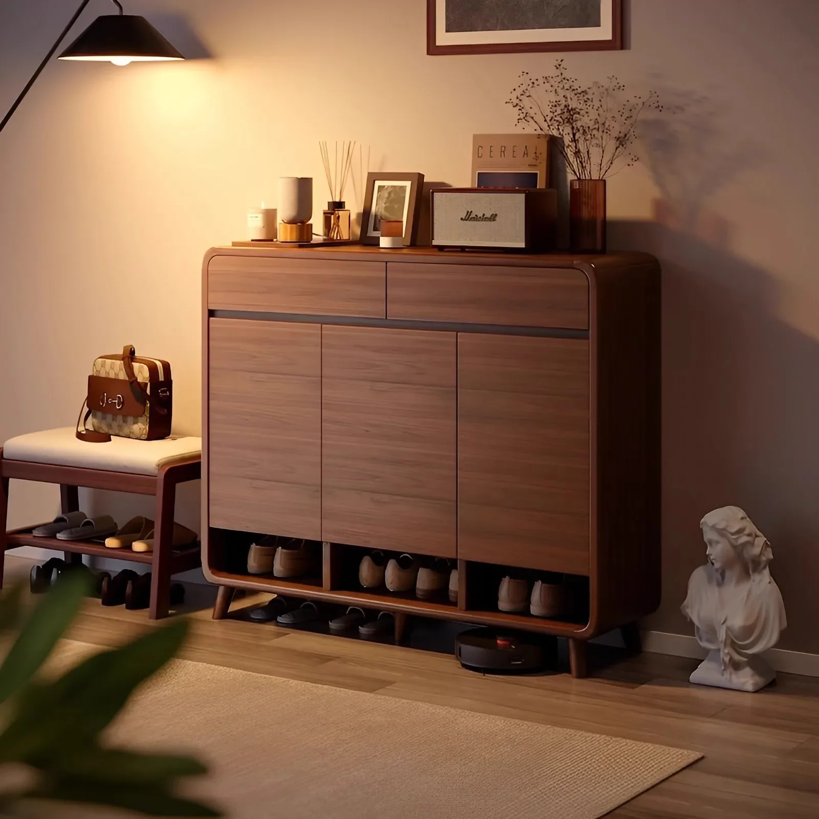 shoe rack multi-layer household entrance rental house entrance entrance storage storage integrated shoe cabinet against the wall