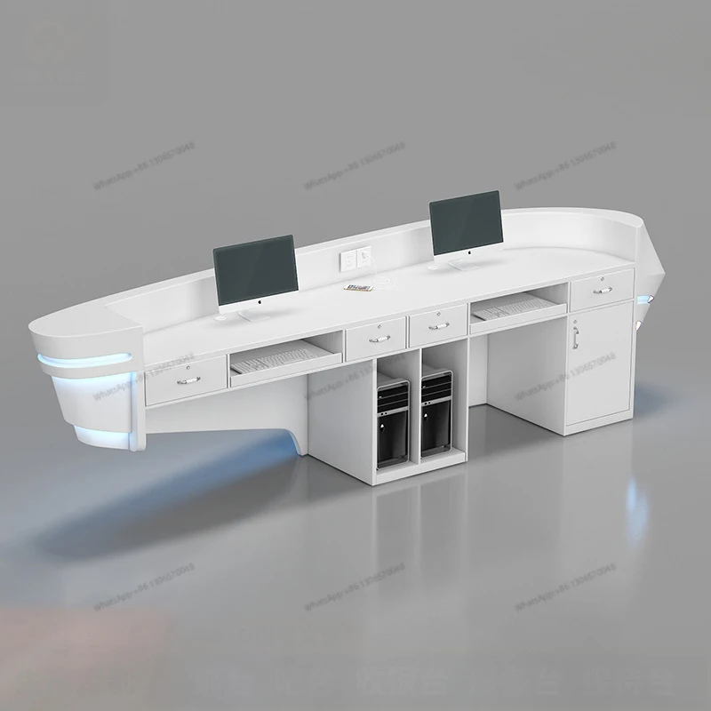 Beauty salon paint baking bar counter cashier hotel company front desk reception desk fiberglass modern minimalist light luxury