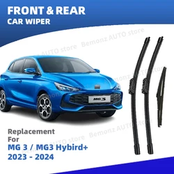LHD Front Rear Windshield Wiper Blades For MG 3 Hybrid+ 3rd 2024 2025 Windscreen Essuie glace Limpiaparab Brushes Accessories