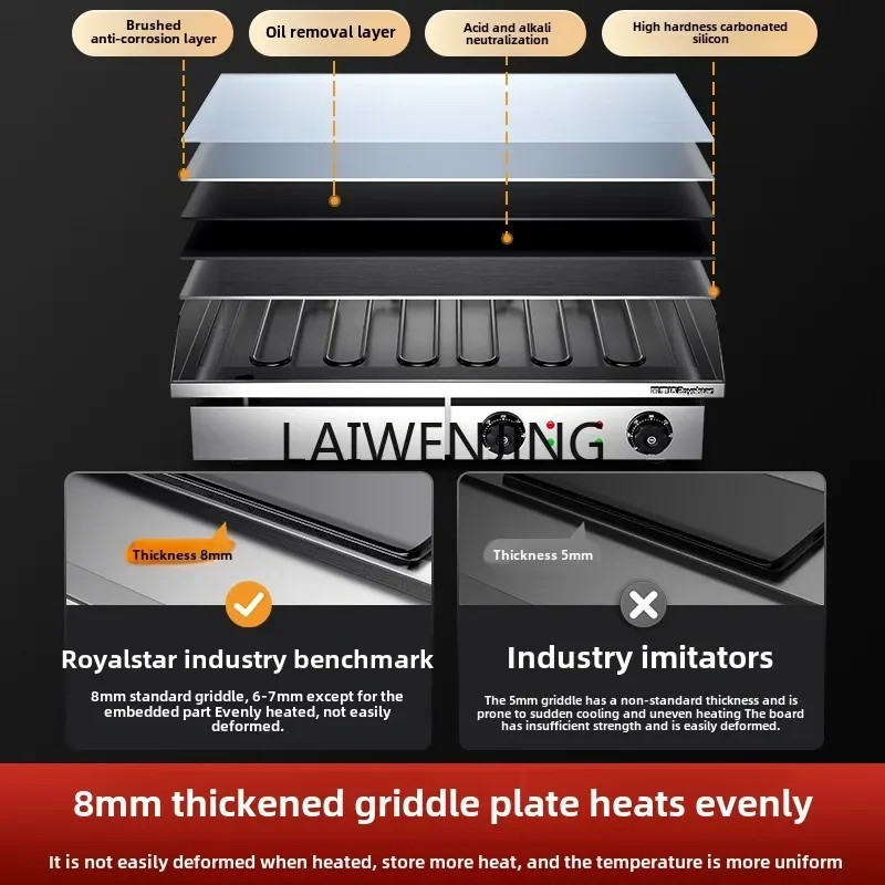 SGF Electric Grilling Furnace Commercial Iron Plate Fryer Integrated Machine Stall