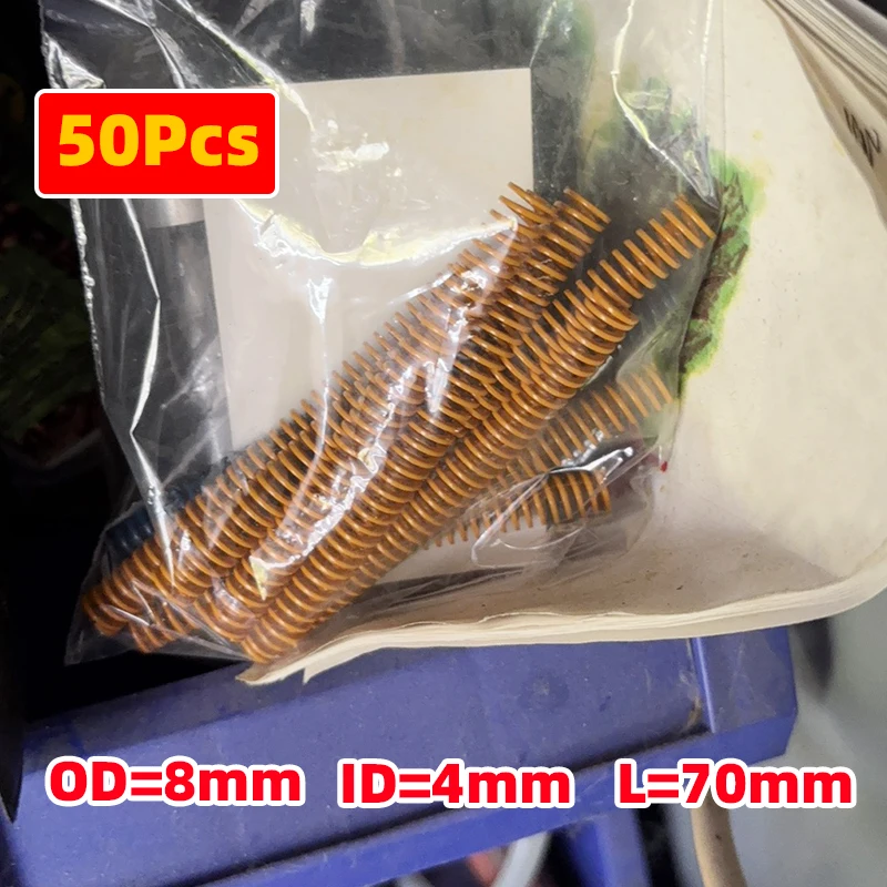 Creamily 50PCS Yellow Mold Spring Spiral Stamping Compression Die Springs For 3D Printed & Car Accessories Outer Diameter 8mm