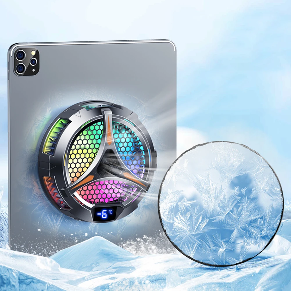 Magnetic Phone Cooler Fan RGB Lighting Universal Tablet Cooler 18W for Cooling Fan for Dedicated Tablet for