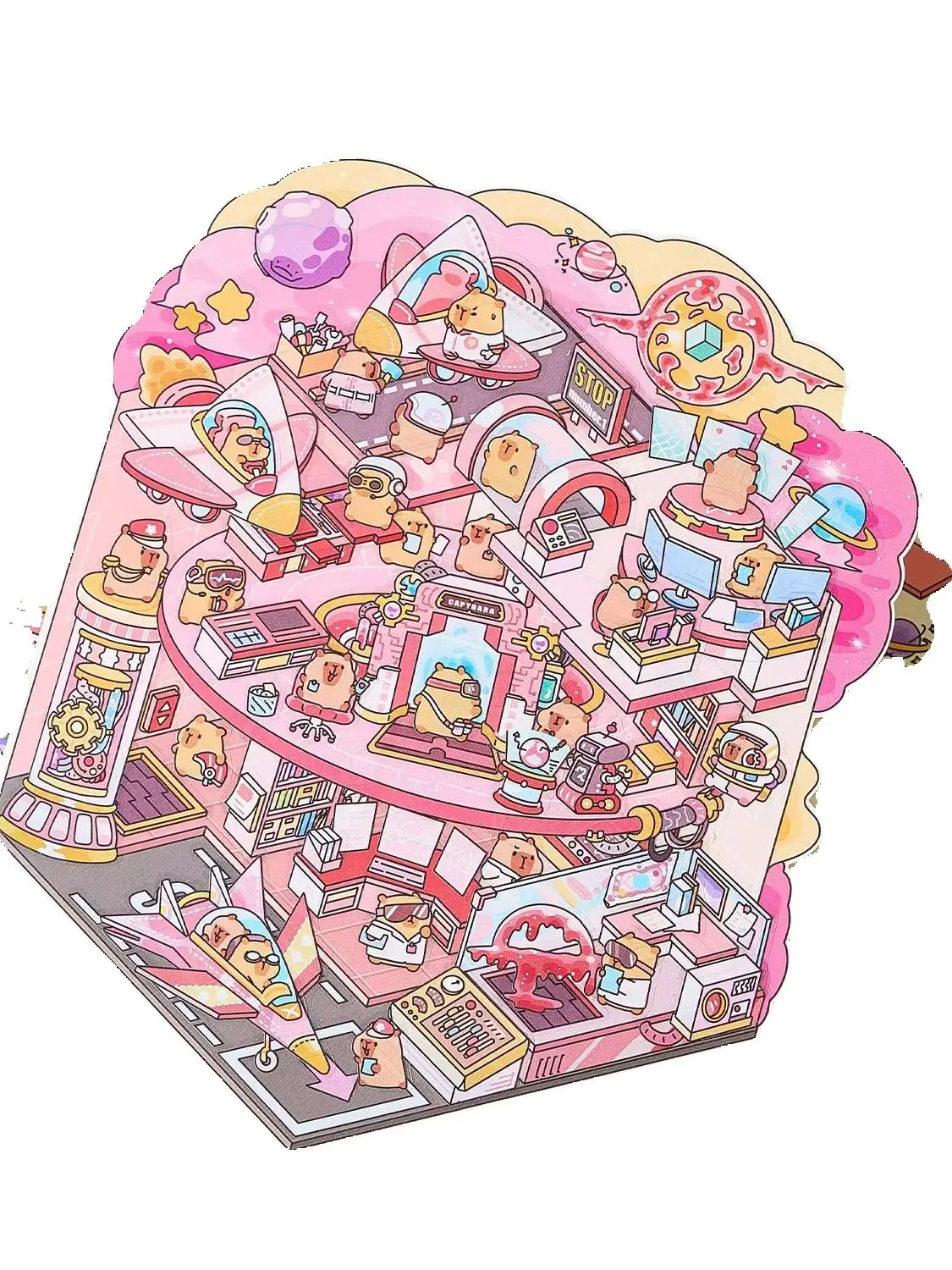 

Cute 3D Guinea Pig Mini House Stacking Stickers DIY Micro Landscape Pocket Home Scrapbooking Decor Stickers