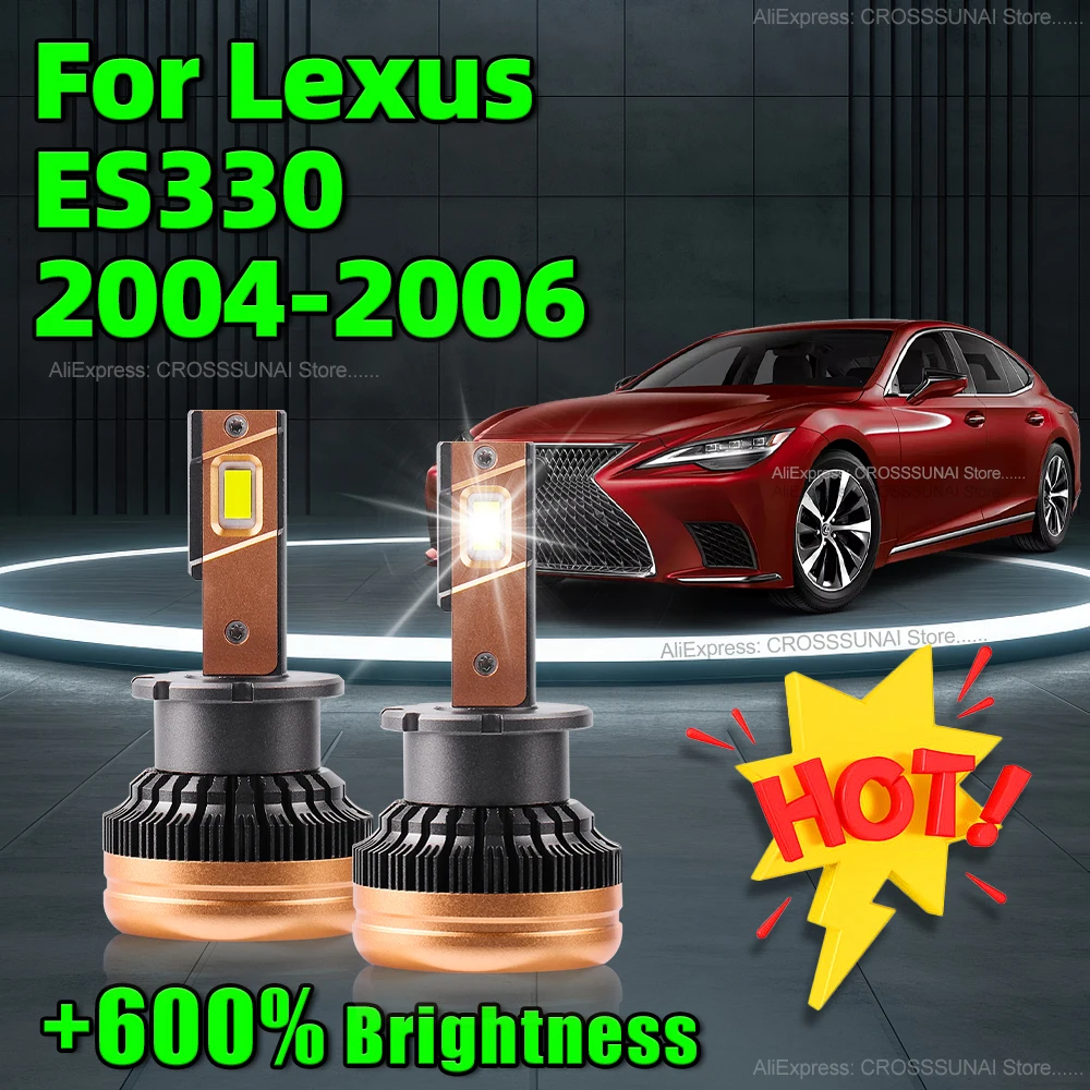 LED Headlights Turbo Upgrade Auto Lamp 30000LM 6000K D2S Car Bulbs CSP with Fan Cooling For Lexus ES330 2004 2005 2006