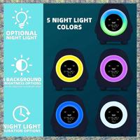 WON Kids Alarm Clock, Alarm Clock For Kids, Ready To Wake Up Sleep Trainer, Colorful Night Light, Nap Timer