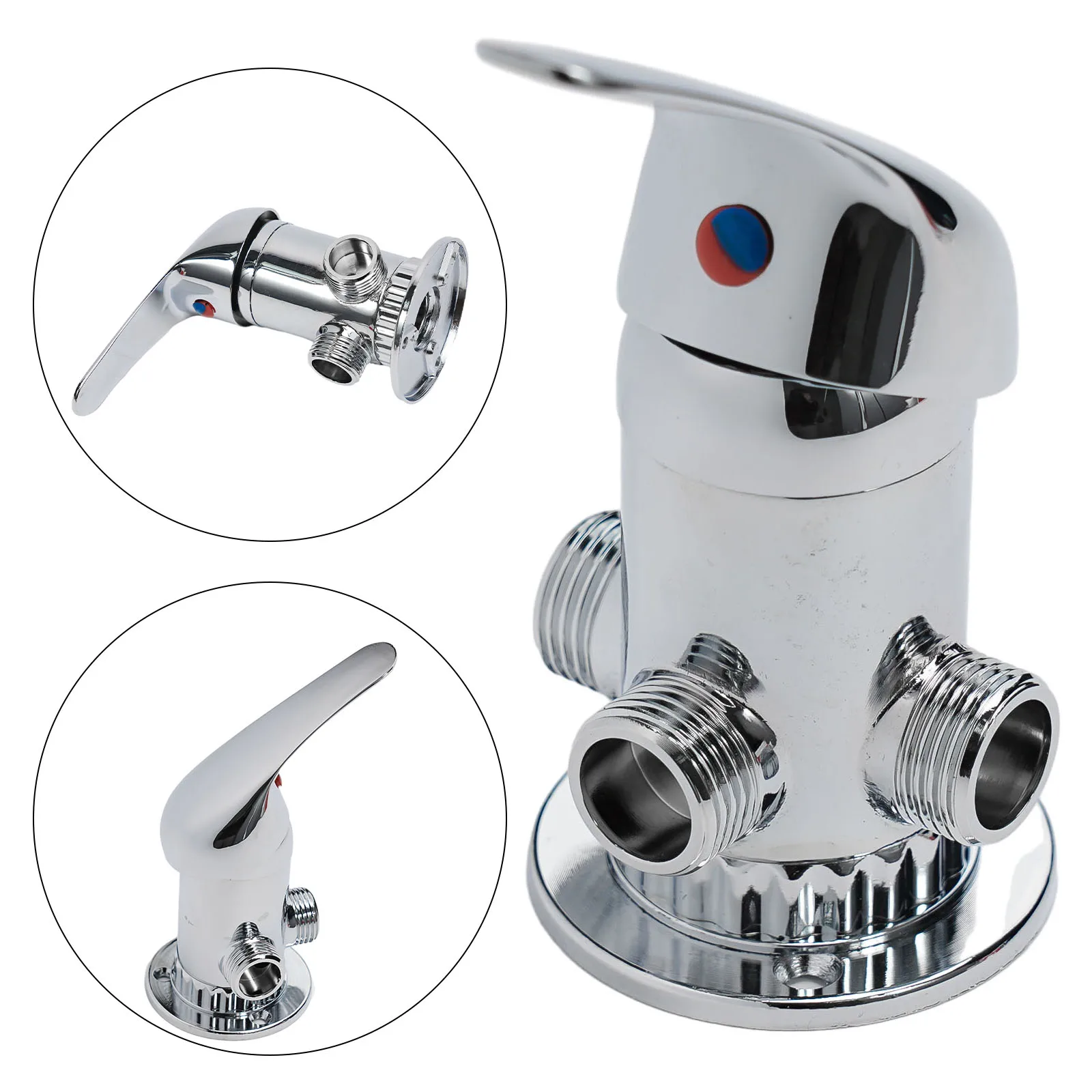 

3 Way Bathroom Faucet Mixer Valve Shower Connector Valve Solar Water Mixing Valve Hot Cold Switch Valve Shower Faucet Tap
