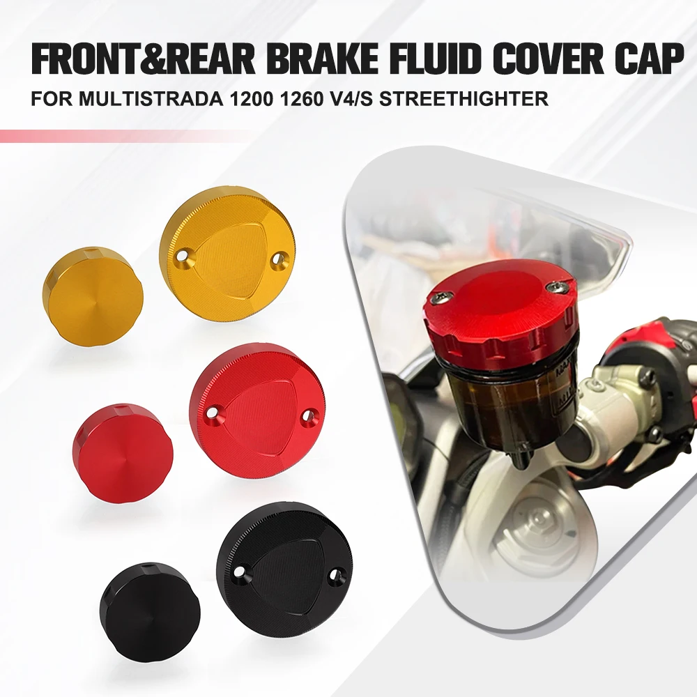 

Front Rear Brake Cylinder Cover Reservoir Oil Fluid Cap Tank Cup FOR Ducati Multistrada 1200 1260 V4/S Streethighter 1098S 1198