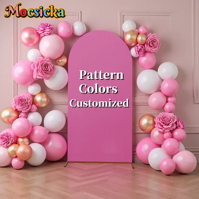 

Double Sided Arch Backdrop Cover Elastic Spandex Background Wedding Birthday Baby Shower Anniversaire Custom Party Decorations