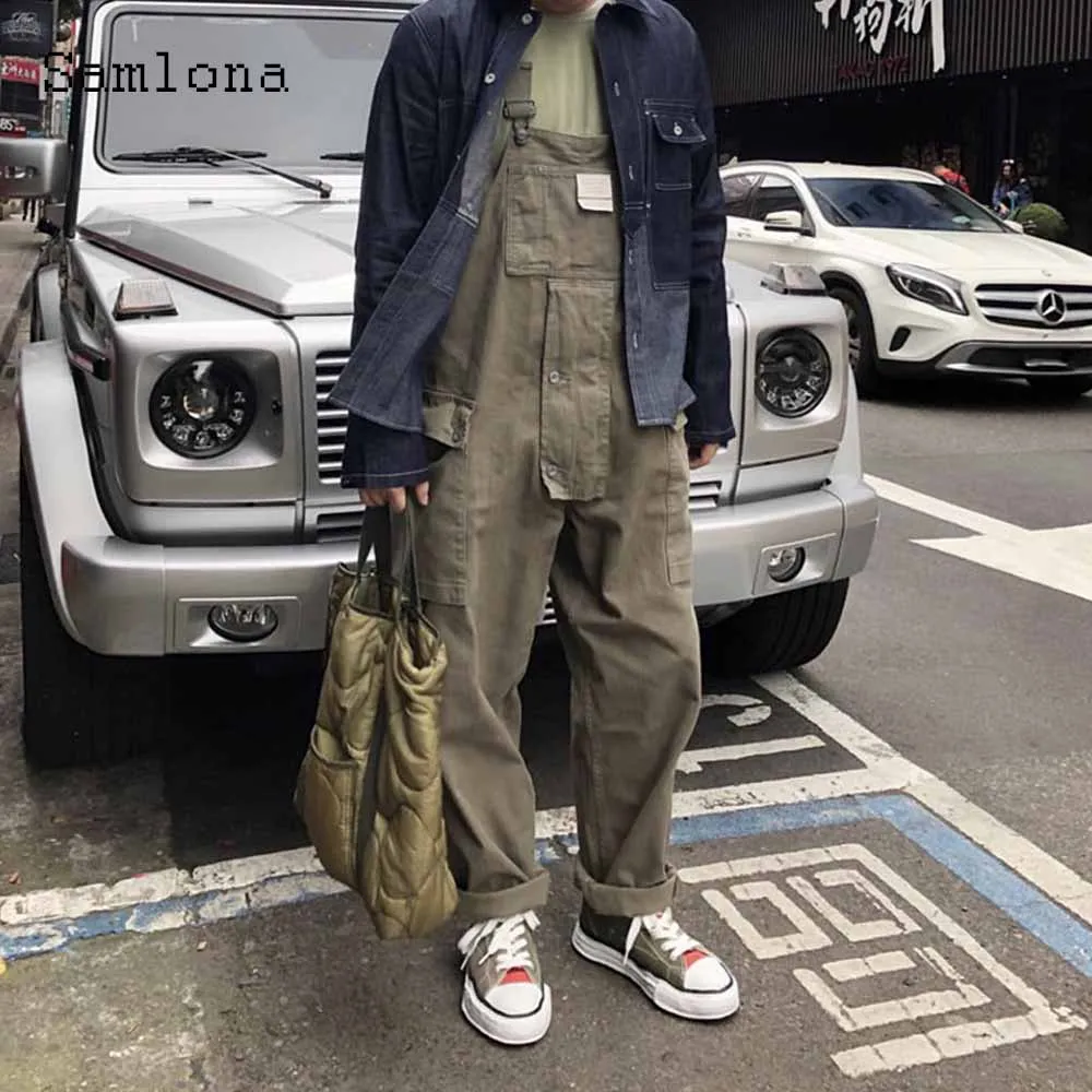 Men's Fashion Wide Leg Pant Sexy Pocket Design Overalls 2023 European Style Casual Retro Jumpsuits Masculinas Cargo Bodysuits